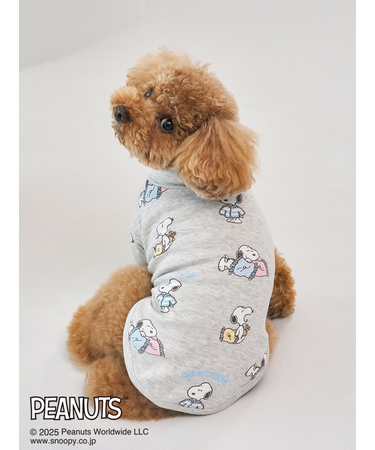【PEANUTS】【CAT&DOG】オリジナルアート 総柄プルオーバー