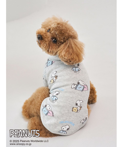 【PEANUTS】【CAT&DOG】オリジナルアート 総柄プルオーバー