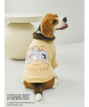 【PEANUTS】【CAT&DOG】ラージサイズ オリジナルアート 裏毛プルオーバー