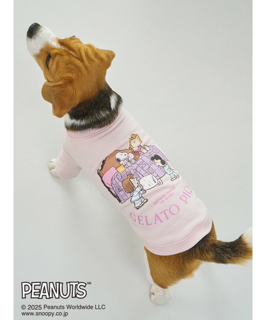 【PEANUTS】【CAT&DOG】ラージサイズ オリジナルアート 裏毛プルオーバー