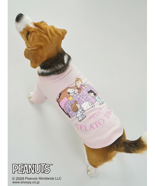 【PEANUTS】【CAT&DOG】ラージサイズ オリジナルアート 裏毛プルオーバー