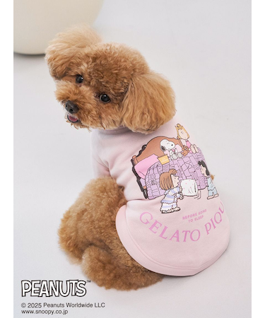 【PEANUTS】【CAT&DOG】オリジナルアート 裏毛プルオーバー