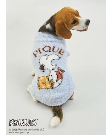 【PEANUTS】【CAT&DOG】ラージサイズ オリジナルアート ジャガードプルオーバー