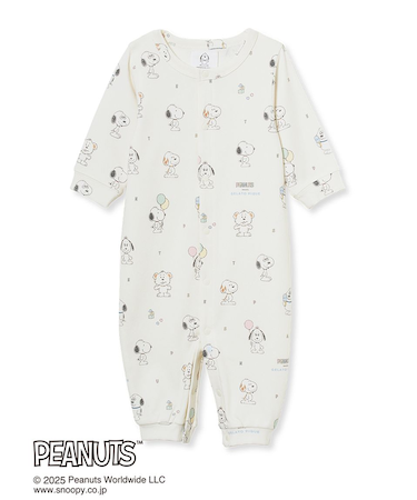 【PEANUTS PUPPIES】【BABY】新生児 総柄2WAYオール