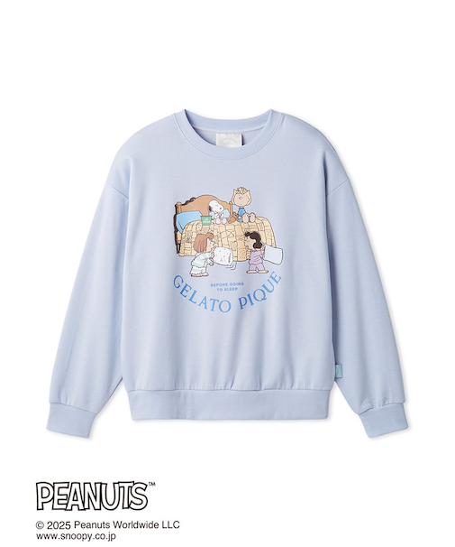 【PEANUTS】オリジナルアート ワンポイント裏毛プルオーバー
