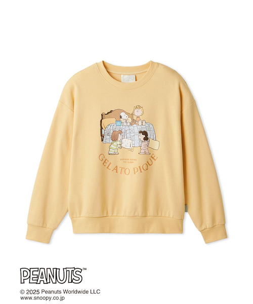 PEANUTS】オリジナルアート ワンポイント裏毛プルオーバー｜ジェラート