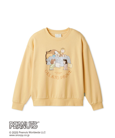 【PEANUTS】オリジナルアート ワンポイント裏毛プルオーバー