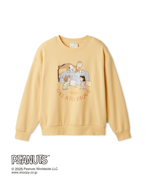 【PEANUTS】オリジナルアート ワンポイント裏毛プルオーバー