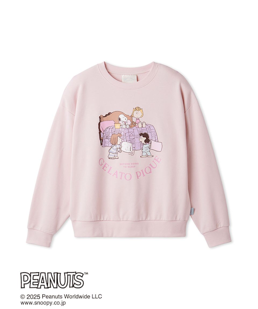 【PEANUTS】オリジナルアート ワンポイント裏毛プルオーバー