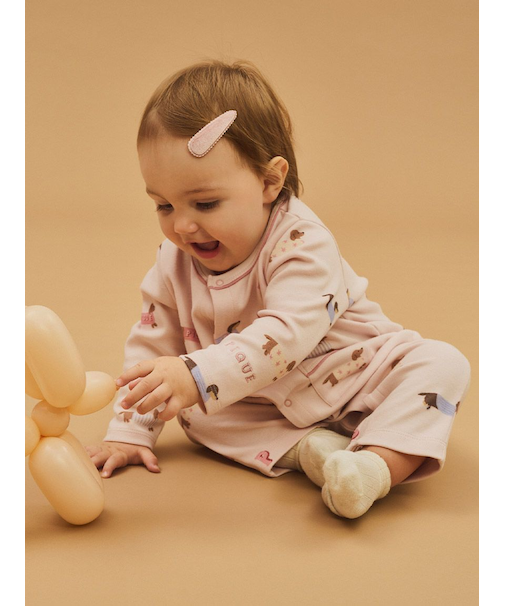 【BABY】ダックスフンド柄ロンパース