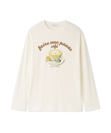 【HOMME】ベアラテワンポイントプリントロングTシャツ