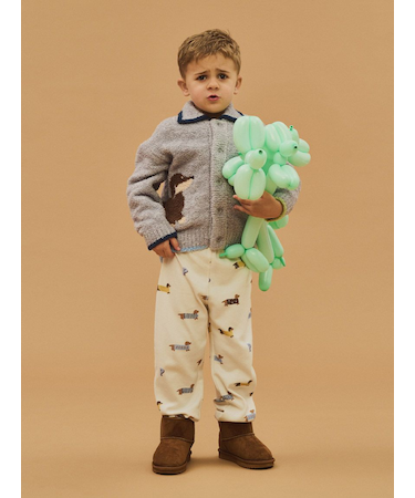 【KIDS】ダックスフンド柄ロングパンツ