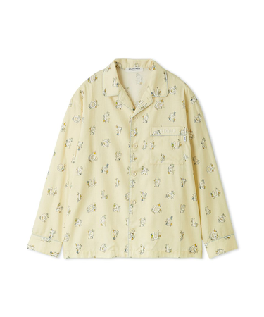 【HOMME】スターロゴ総柄プリントシャツ