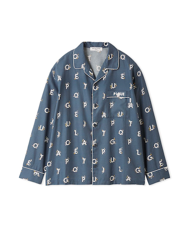 【HOMME】スターロゴ総柄プリントシャツ