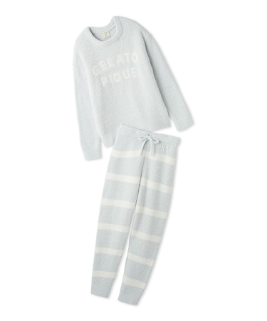 パウダーロゴジャガードプルオーバー&ロングパンツセット