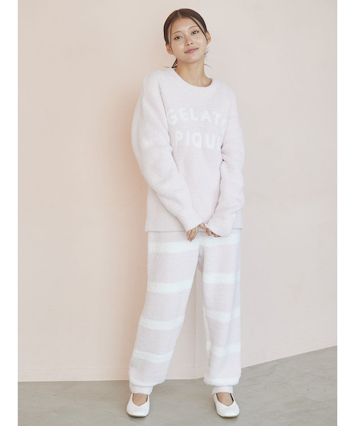 【新品】ジェラートピケ　パウダーロゴジャガードプルオーバー&ロングパンツ パウダーロゴジャガードプルオーバー＆ロングパンツセット｜ジェラート