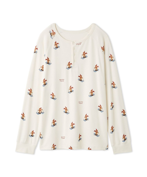 【HOLIDAY】【HOMME】スキーベア柄ロンT