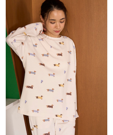 ダックスフンド柄ロンＴ