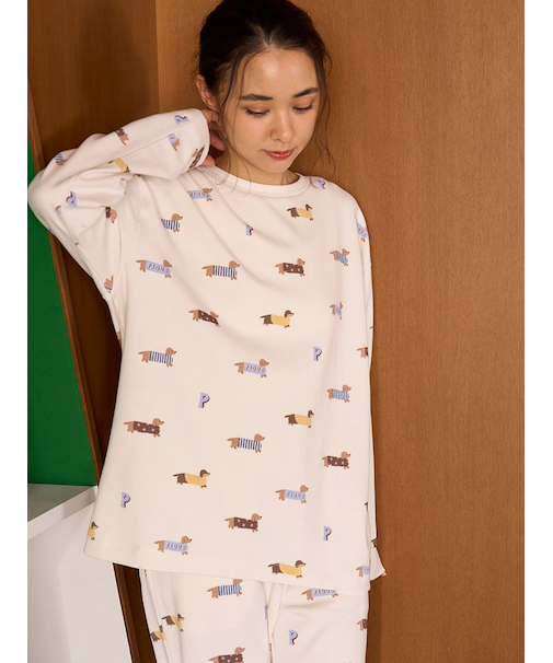 ダックスフンド柄ロンＴ