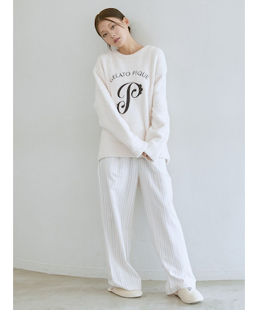 先染めストライプロングパンツ