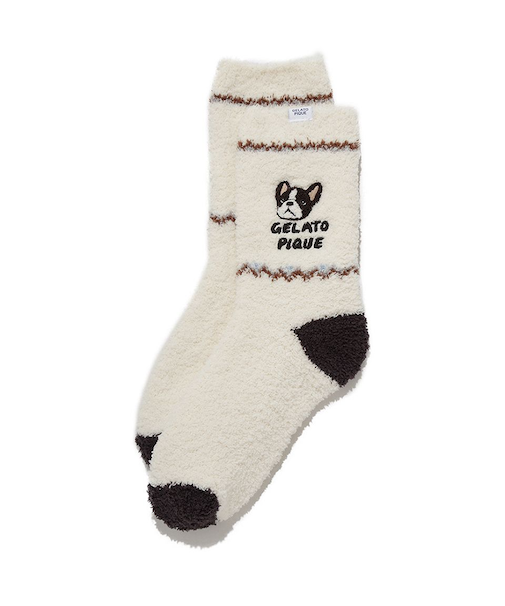 【HOMME】パウダーDOG刺繍ソックス