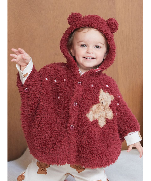 【HOLIDAY】【BABY】ジェラートスノーベアジャガードポンチョ