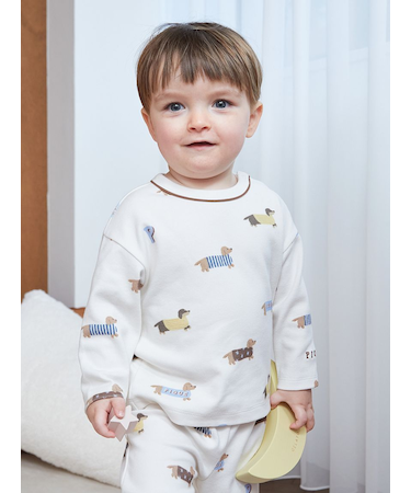 【BABY】ダックスフンド柄ロンT