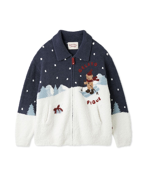 【HOLIDAY】スキーベアジャガードカーディガン