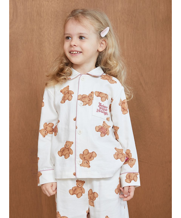 【HOLIDAY】【KIDS】ベア柄ネルシャツ