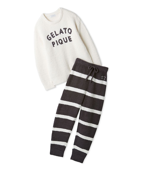ジェラートピケ パウダーモチーフ　ジャガード　プルオーバー＆ロングパンツ パウダーロゴジャガードプルオーバー&ロングパンツセット（ルーム