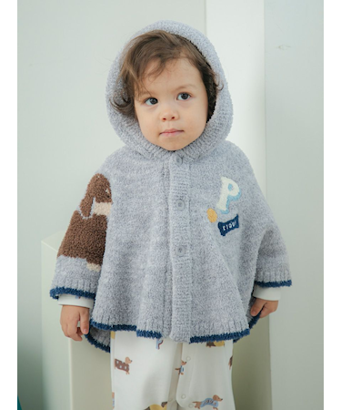 【BABY】ベビモコダックスフンドジャガードポンチョ