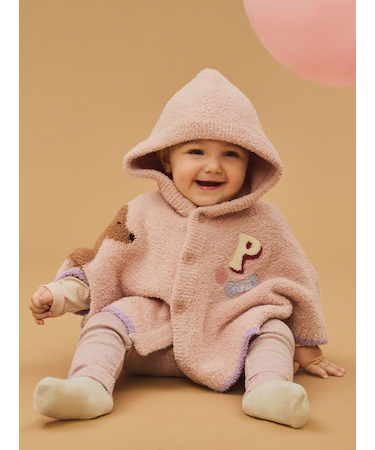 【BABY】ベビモコダックスフンドジャガードポンチョ