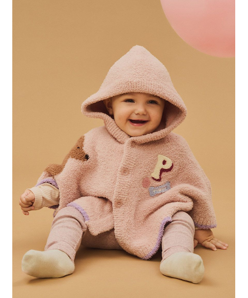 【BABY】ベビモコダックスフンドジャガードポンチョ