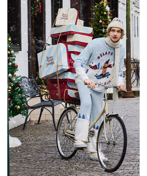 HOLIDAY】【HOMME】スキーベアジャガードロングパンツ｜ジェラートピケ