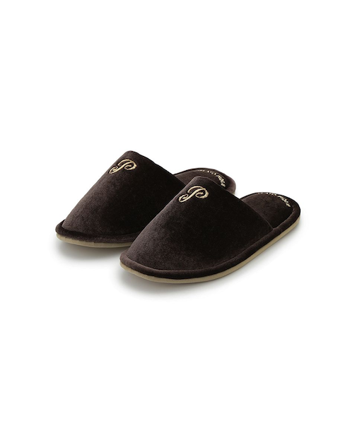 エンブレムモチーフベロアルームシューズ