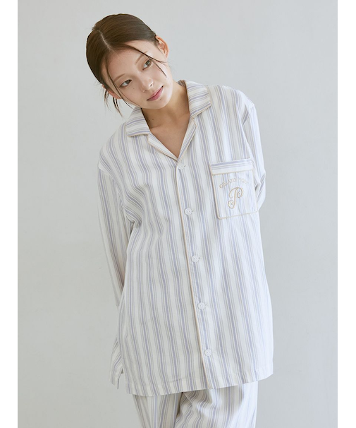 先染めストライプシャツ