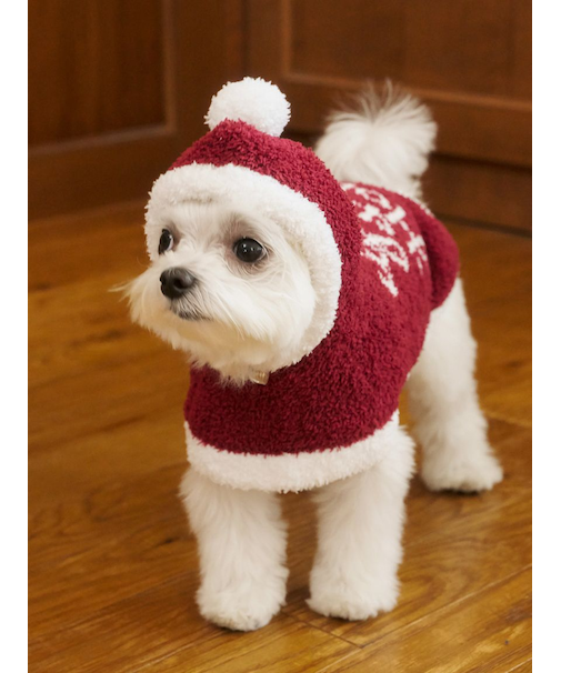 【HOLIDAY】【CAT&DOG】ベビモコサンタケープ