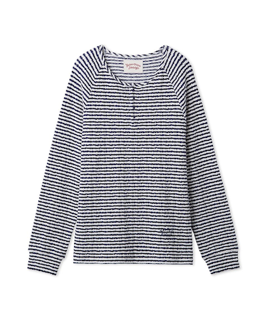 【HOLIDAY】【HOMME】ボーダーふくれジャガードロンT