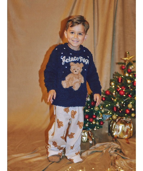 ［美品］liten ジェラートパンツ HOLIDAY】【KIDS】ベア柄ネルロングパンツ｜ジェラートピケの通販