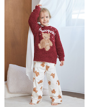 【HOLIDAY】【KIDS】ベア柄ネルロングパンツ