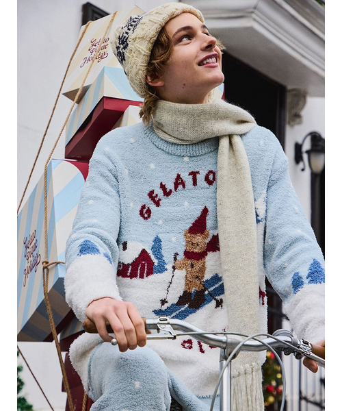 HOLIDAY】【HOMME】スキーベアジャガードプルオーバー｜ジェラートピケ