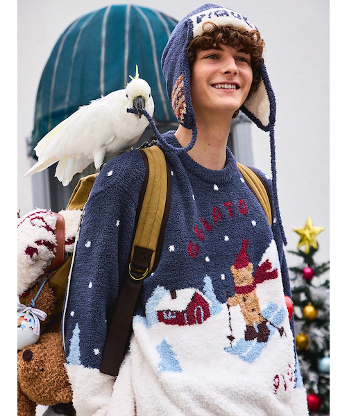 HOLIDAY】【HOMME】スキーベアジャガードプルオーバー｜ジェラートピケ