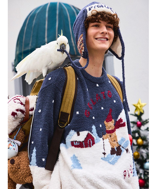 【HOLIDAY】【HOMME】スキーベアジャガードプルオーバー