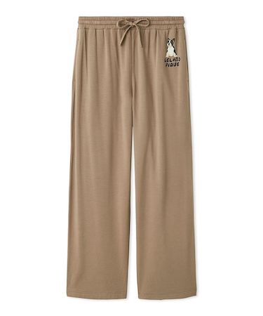 【HOMME】 DOGワンポイントプリントロングパンツ