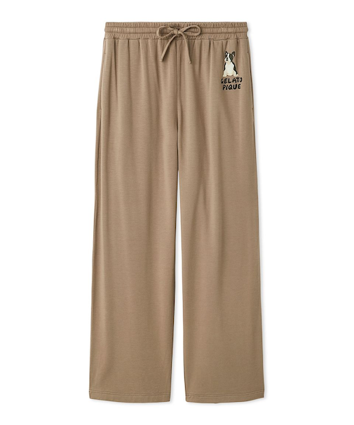 【HOMME】 DOGワンポイントプリントロングパンツ