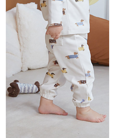 【BABY】ダックスフンド柄ロングパンツ