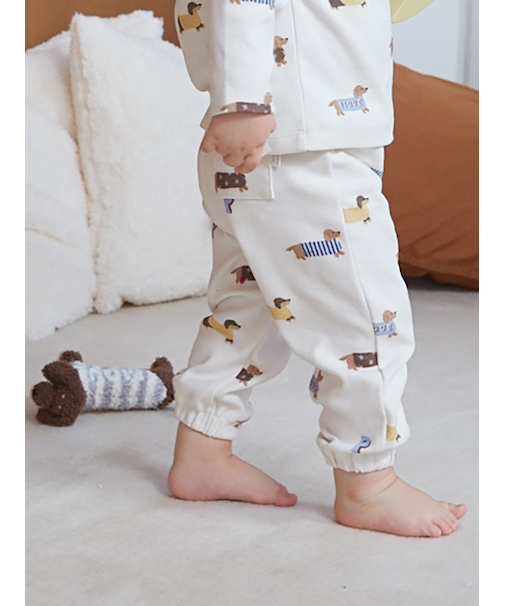 【BABY】ダックスフンド柄ロングパンツ