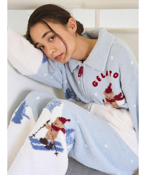 ジェラートピケ　ホリデー　スキーベアロングパンツ HOLIDAY】スキーベアジャガードロングパンツ｜ジェラートピケの通販