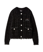 【JOEL ROBUCHON】ツイードモコクルーネックカーディガン