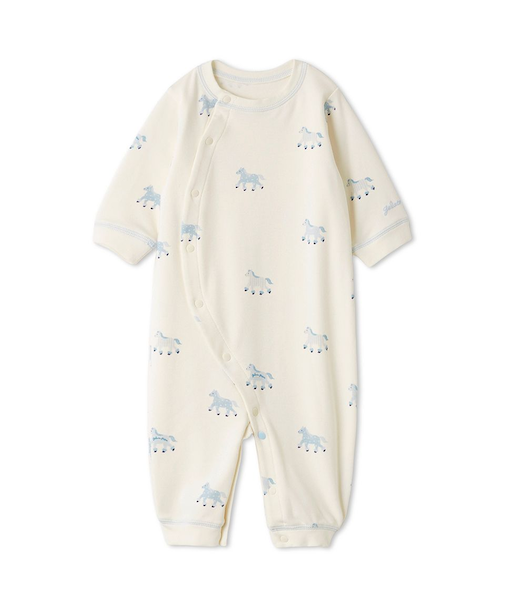 【BABY】新生児ポニー柄2WAYオール